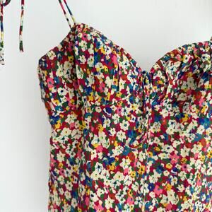 Realisation Par Camisole Top XS 100% Silk Floral The Ana Bustier Cami Heaven